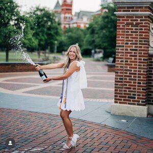 BHLDN | Dresses | Anthropologie Bhldn Izzy Bow Strap Scalloped White Dress  Xs Graduation Bridal | Poshmark
